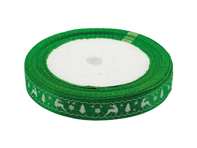 Wstążka satynowa Boże Narodzenie 12mmx22m WSX12-16 Brewis